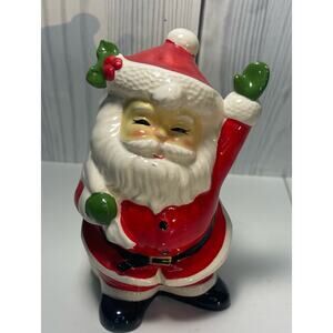 Santa w/ Sack Bank Very Cute Bright Clean Paint Excellent Condition Vintage MCM